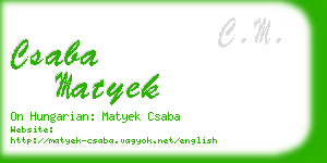 csaba matyek business card